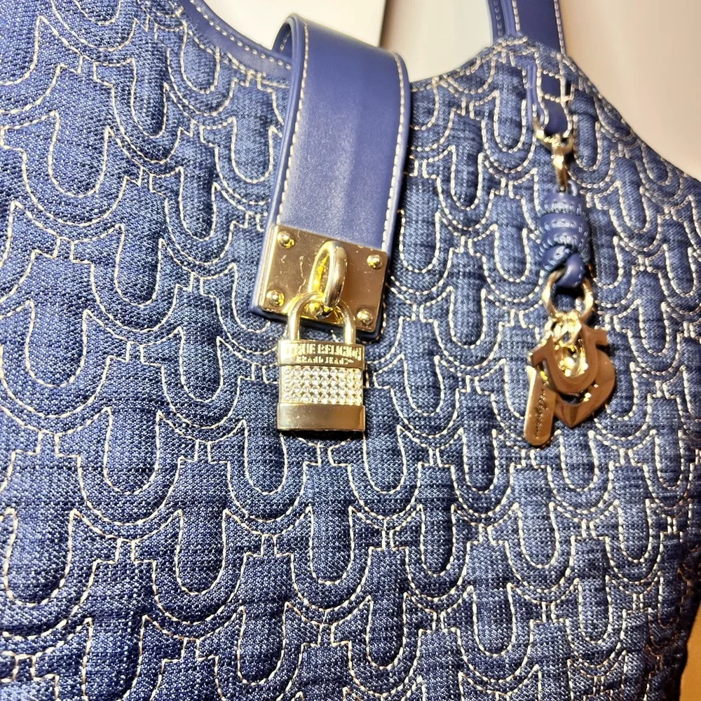 FREE GIFT WITH PURCHASE True Religion Blue Patterned Shoulder Bag